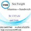 Shantou Port LCL Consolidatie Naar Sandwich